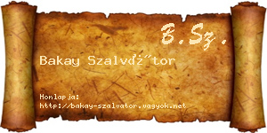 Bakay Szalvátor névjegykártya